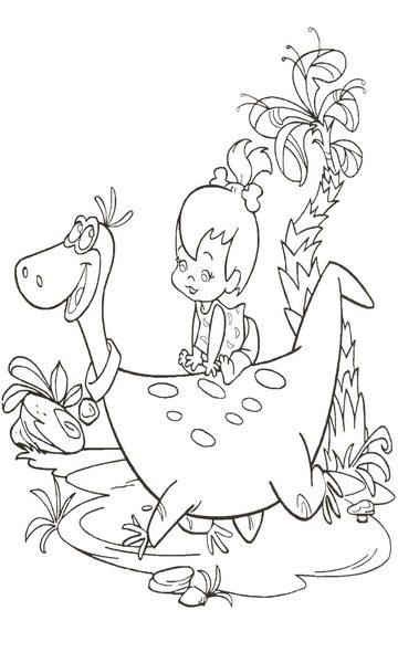 kolorowanka Flinstonowie malowanka Dino do wydruku z bajki dla dzieci, do pokolorowania kredkami i wydrukowania, obrazek nr 8